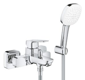 Mitigeur bain/douche monocommande avec support de douche – Mural GROHE Cubeo Chrome