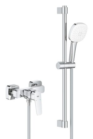 Mitigeur de douche avec ensemble de barres de douche – Mural GROHE Cubeo Chrome