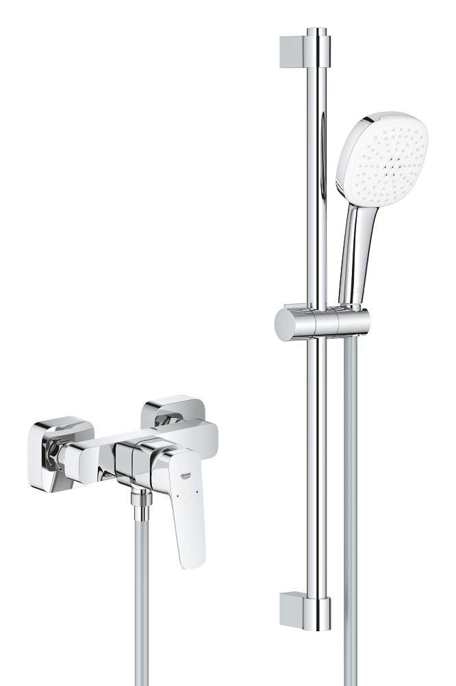Mitigeur de douche avec ensemble de barres de douche – Mural GROHE Cubeo Chrome