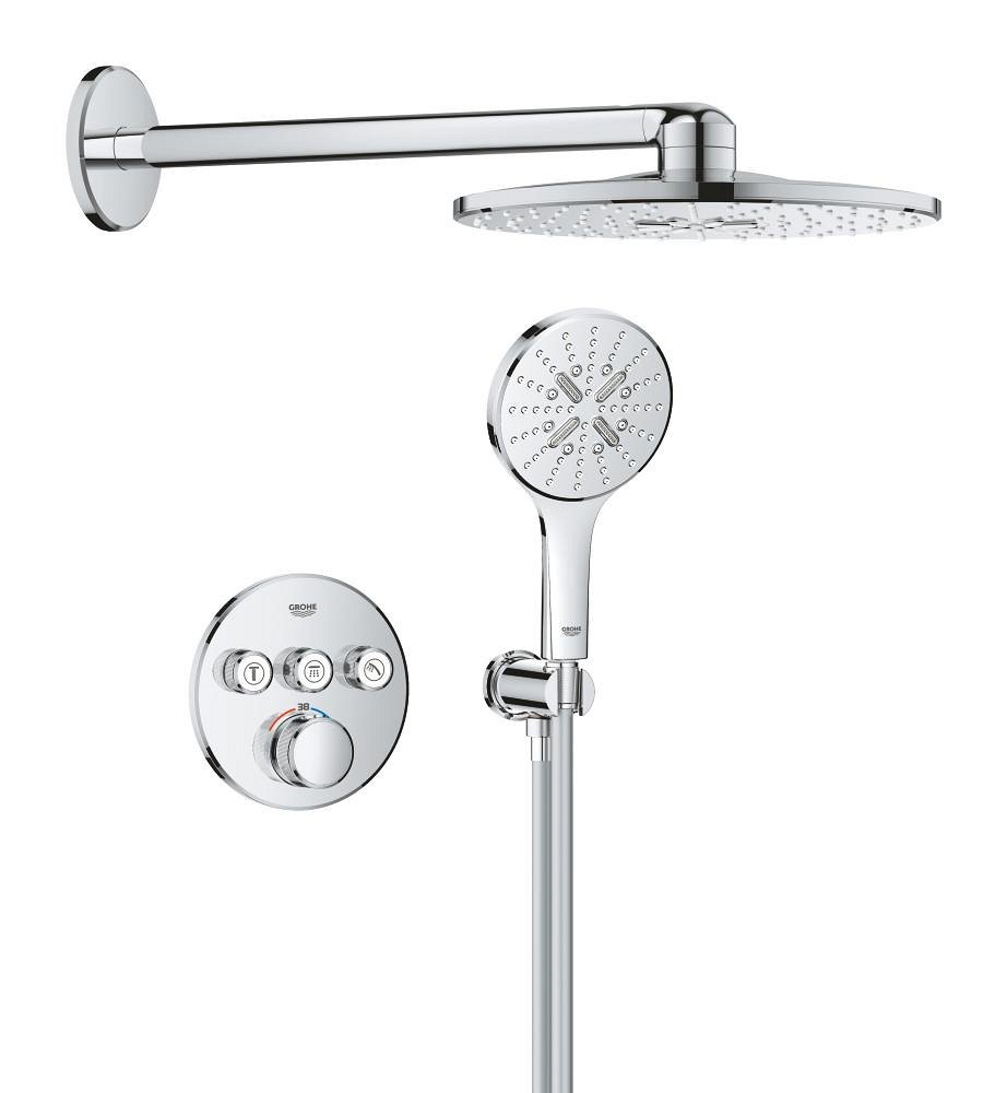 Pack pour douche encastrée avec Rainshower SmartActive GROHE Grohtherm Smartcontrol Chrome