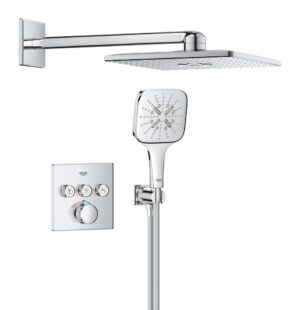 Pack pour douche encastrée avec Rainshower SmartActive Cube GROHE Grohtherm Smartcontrol Chrome
