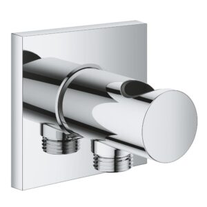 Coude de sortie murale avec support de douchette – Insert noir GROHE Rainshower Aqua Chrome