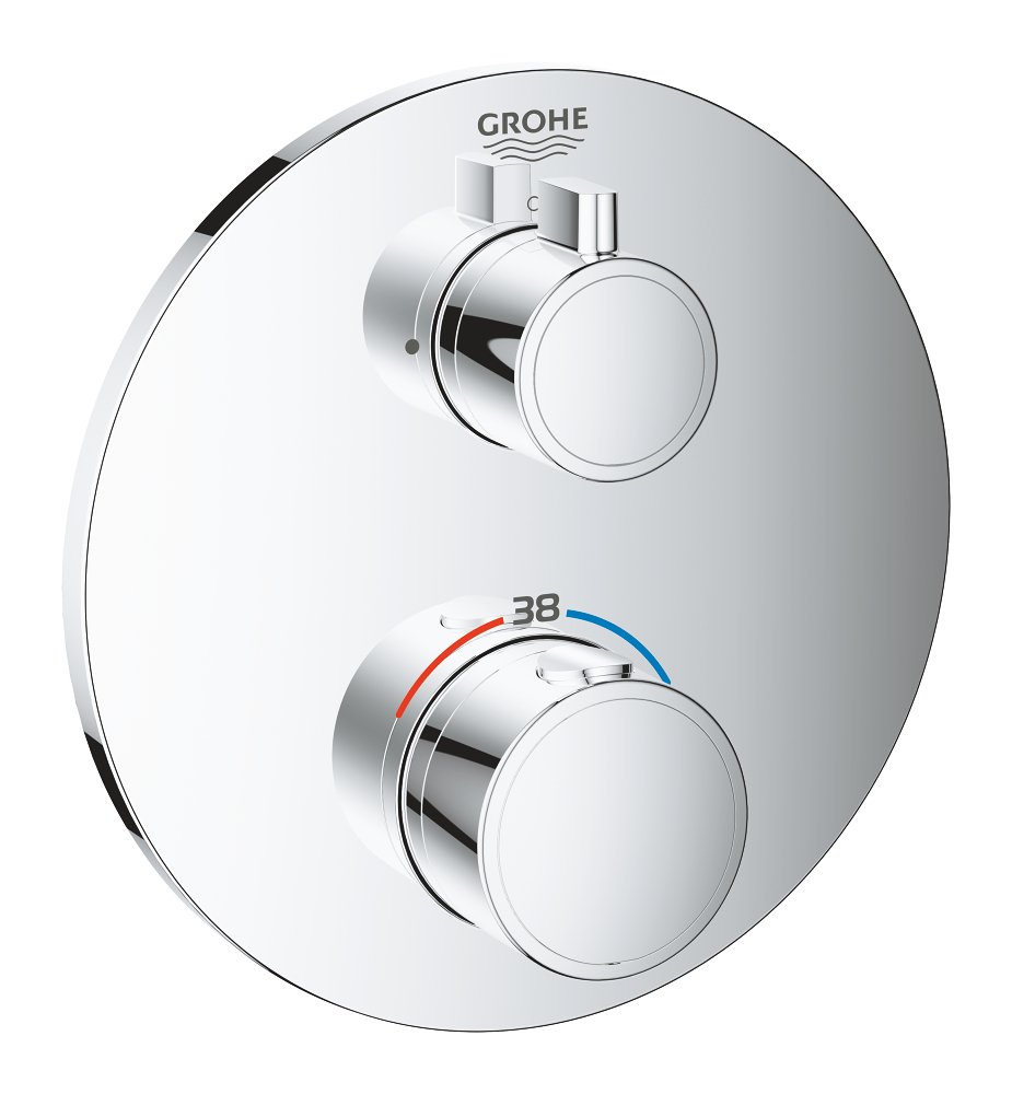Mitigeur thermostatique avec vanne d'arrêt GROHE Grohtherm Chrome