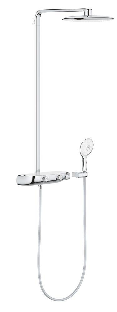 Colonne de douche avec mitigeur thermostatique GROHE Rainshower System Smartcontrol Mono Chrome