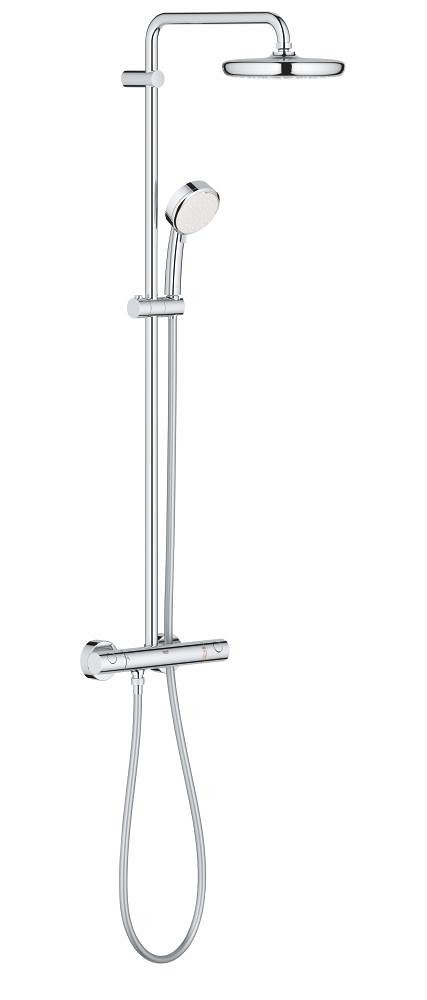 Colonne de douche avec mitigeur thermostatique GROHE Tempesta Cosmopolitan System Chrome