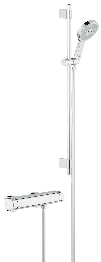 Mitigeur thermostatique douche avec ensemble de douche GROHE Grohtherm 2000 Chrome