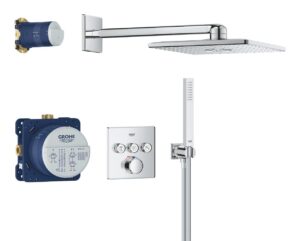 Pack pour douche encastrée avec Rainshower SmartActive Cube GROHE Smartcontrol Chrome