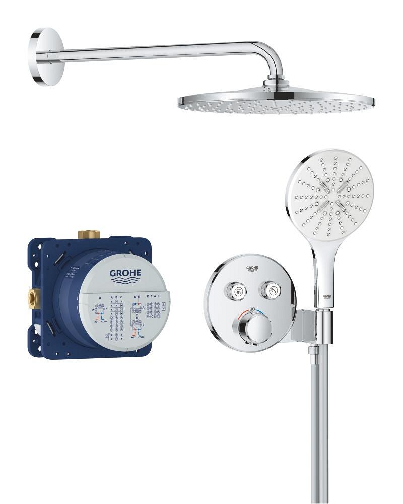 Douche encastrée avec Vitalio Rain Mono GROHE Precision Smartcontrol Pack Chrome