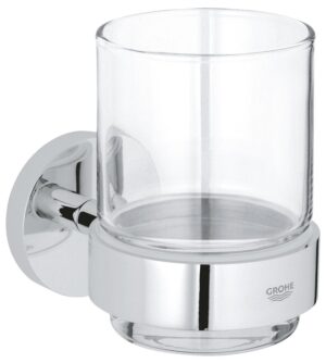 Verre en cristal avec support GROHE Essentials Chrome