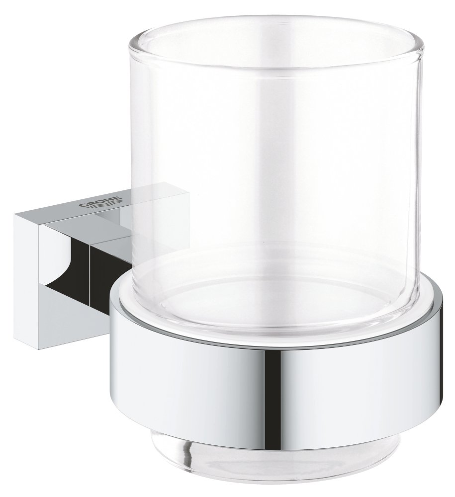 Cube Verre en cristal avec support GROHE Essentials Chrome