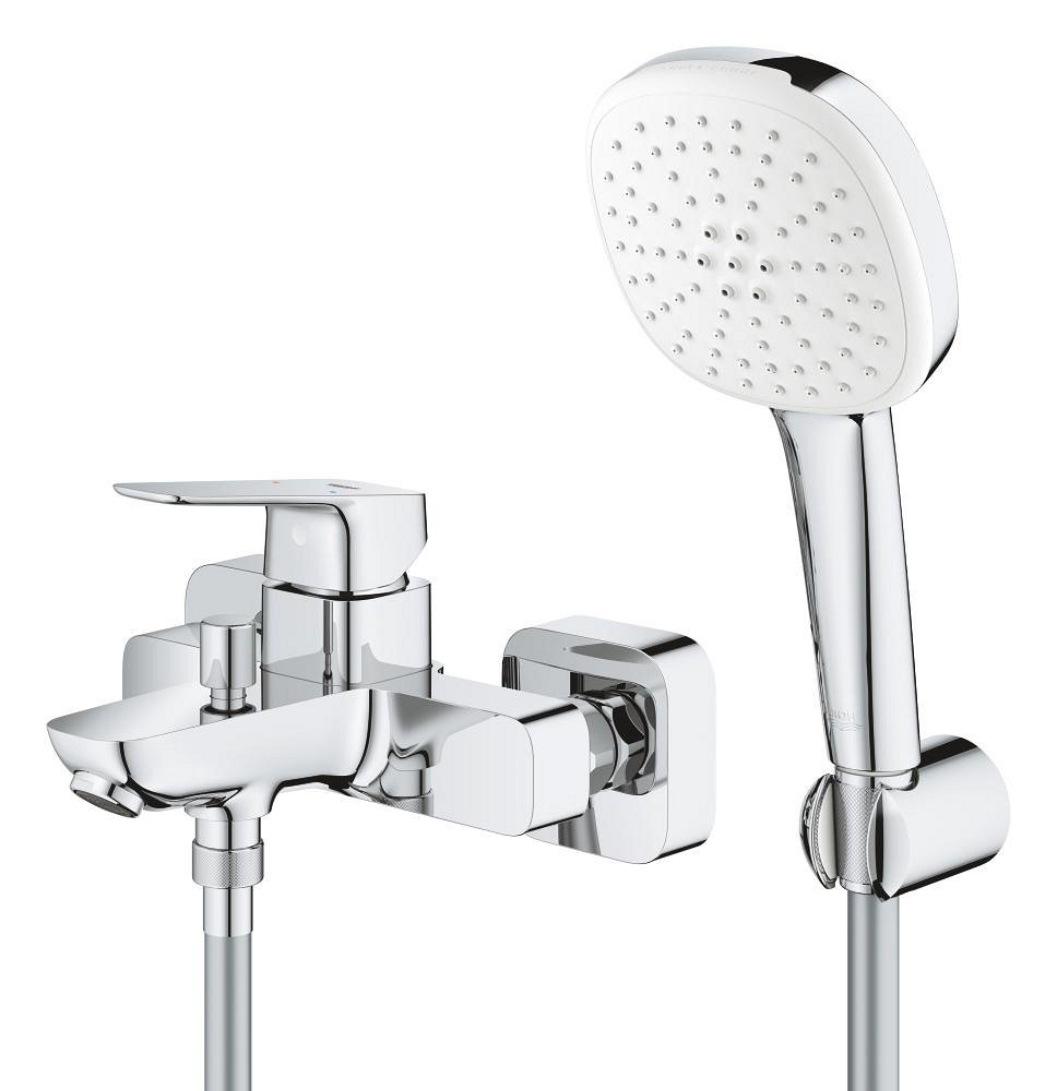 Mitigeur bain/douche monocommande avec support de douche – Mural GROHE Cubeo Chrome – Image 2