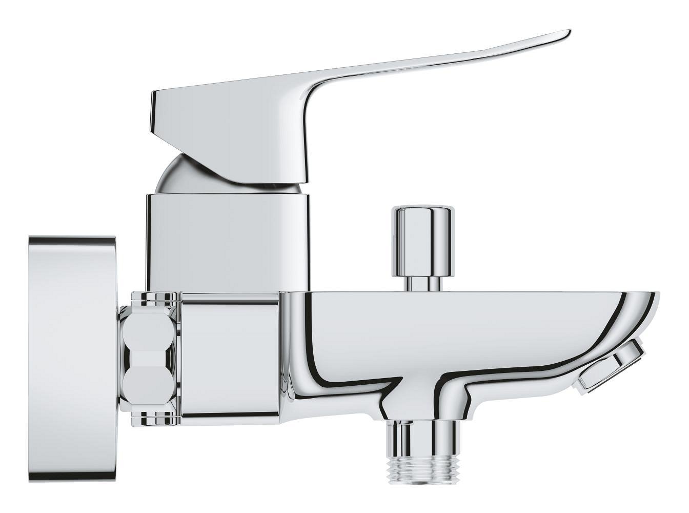 Single-Lever Bath/Shower Mixer with Diverter – Wall-Mounted GROHE Dice Chrome – Image 2