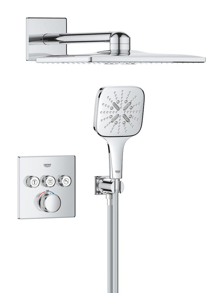 Pack pour douche encastrée avec Rainshower SmartActive Cube GROHE Grohtherm Smartcontrol Chrome – Image 2