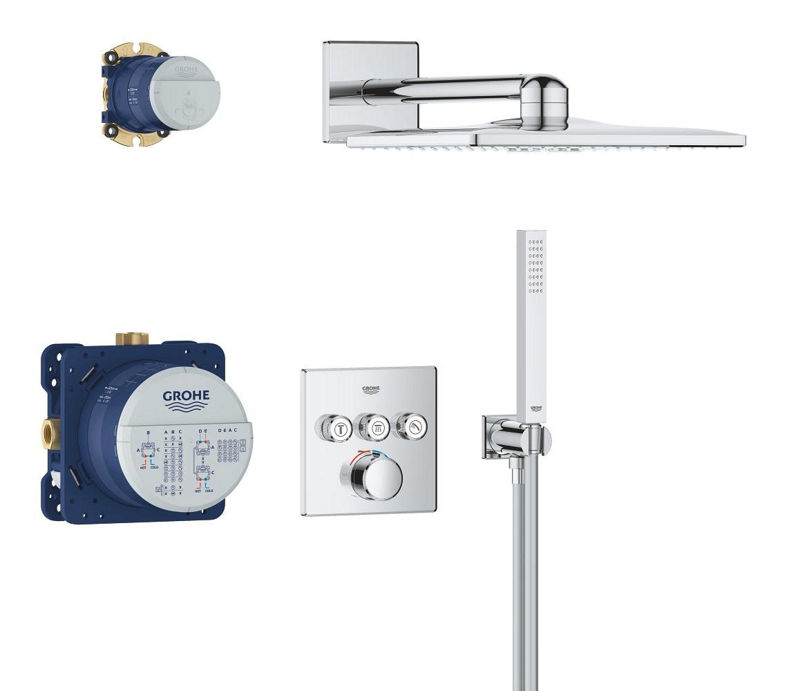 Pack pour douche encastrée avec Rainshower SmartActive Cube GROHE Smartcontrol Chrome – Image 2