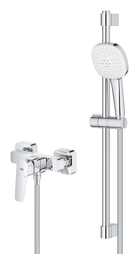 Mitigeur de douche avec ensemble de barres de douche – Mural GROHE Cubeo Chrome – Image 3