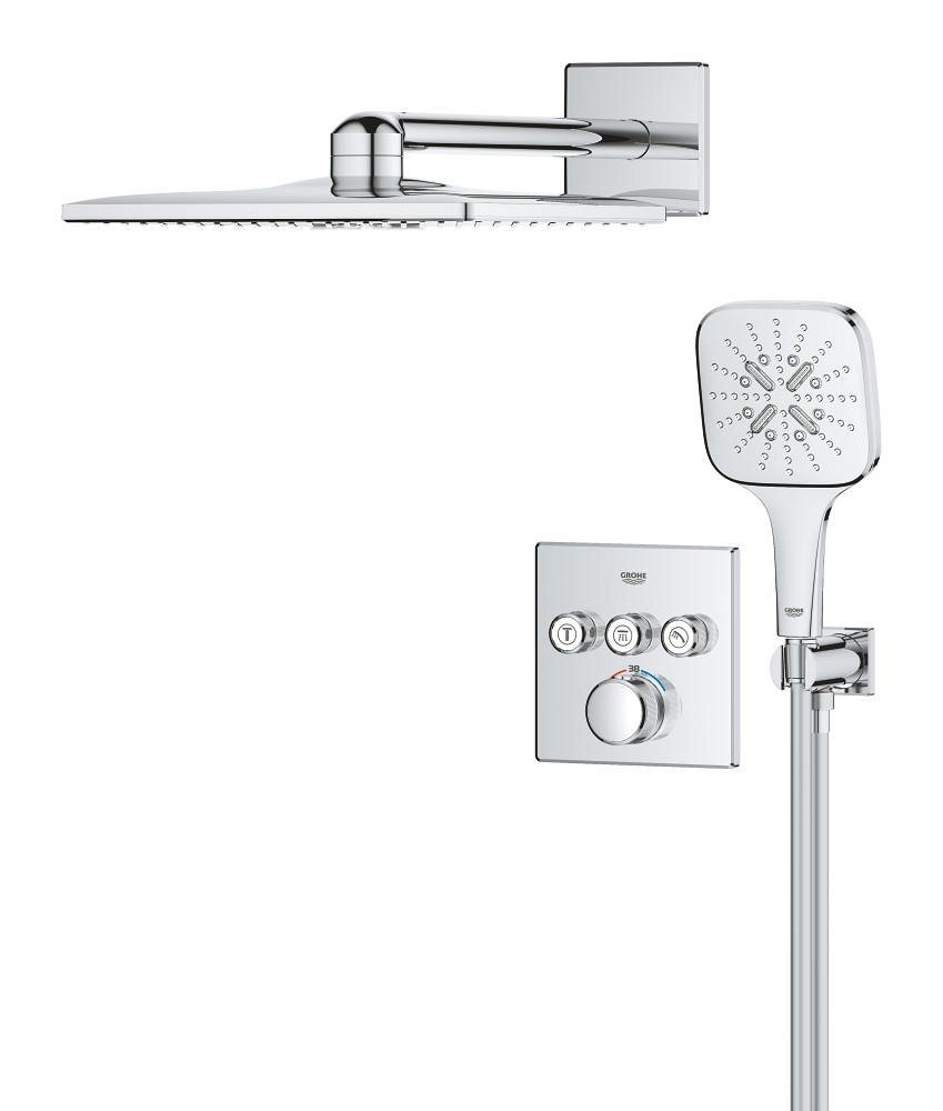 Pack pour douche encastrée avec Rainshower SmartActive Cube GROHE Grohtherm Smartcontrol Chrome – Image 3