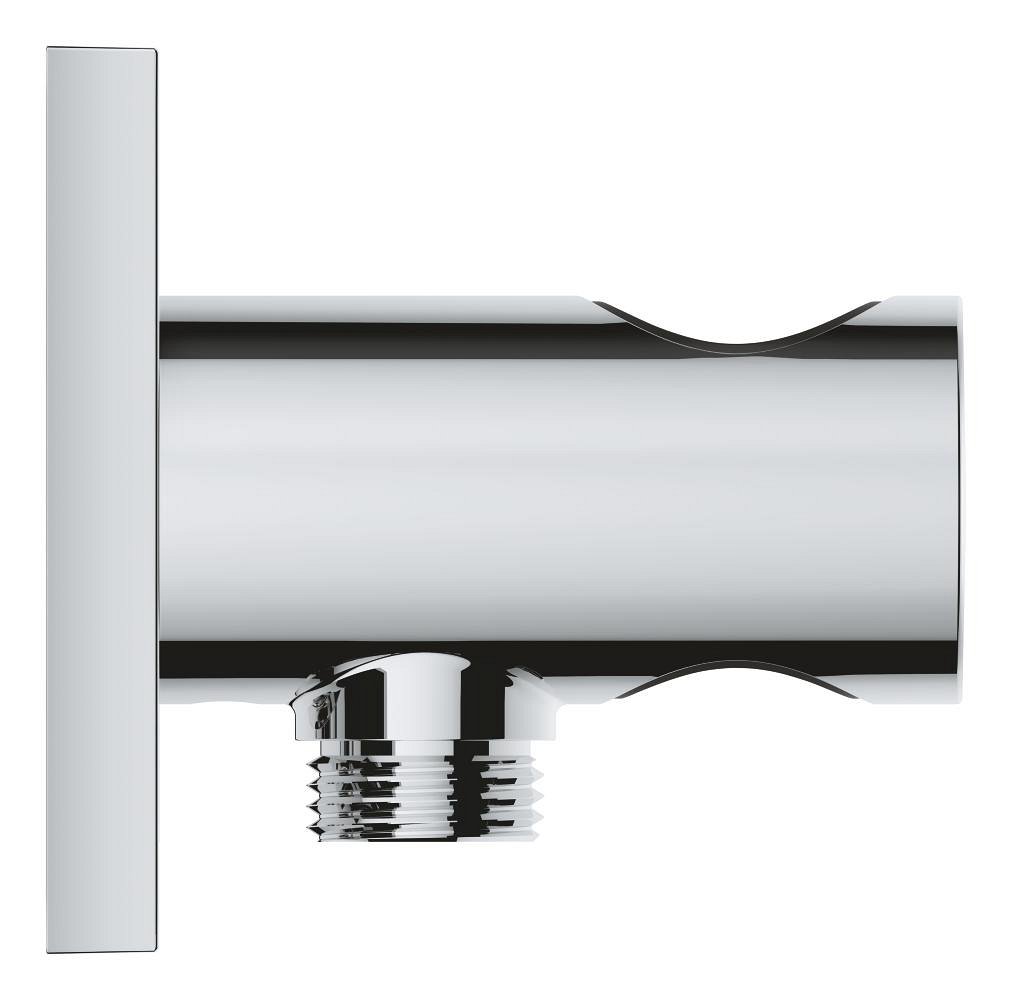 Coude de sortie murale avec support de douchette – Insert noir GROHE Rainshower Aqua Chrome – Image 3