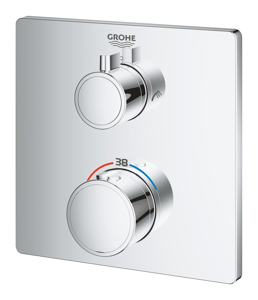 Mitigeur thermostatique bain/douche GROHE Grohtherm Chrome – Image 3