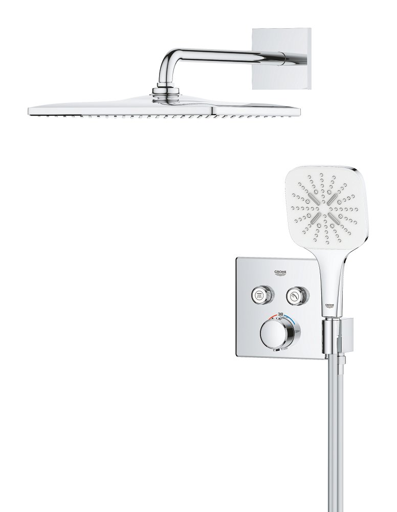 Douche encastrée avec Vitalio Rain Mono Cube GROHE Precision Smartcontrol Pack Chrome – Image 3