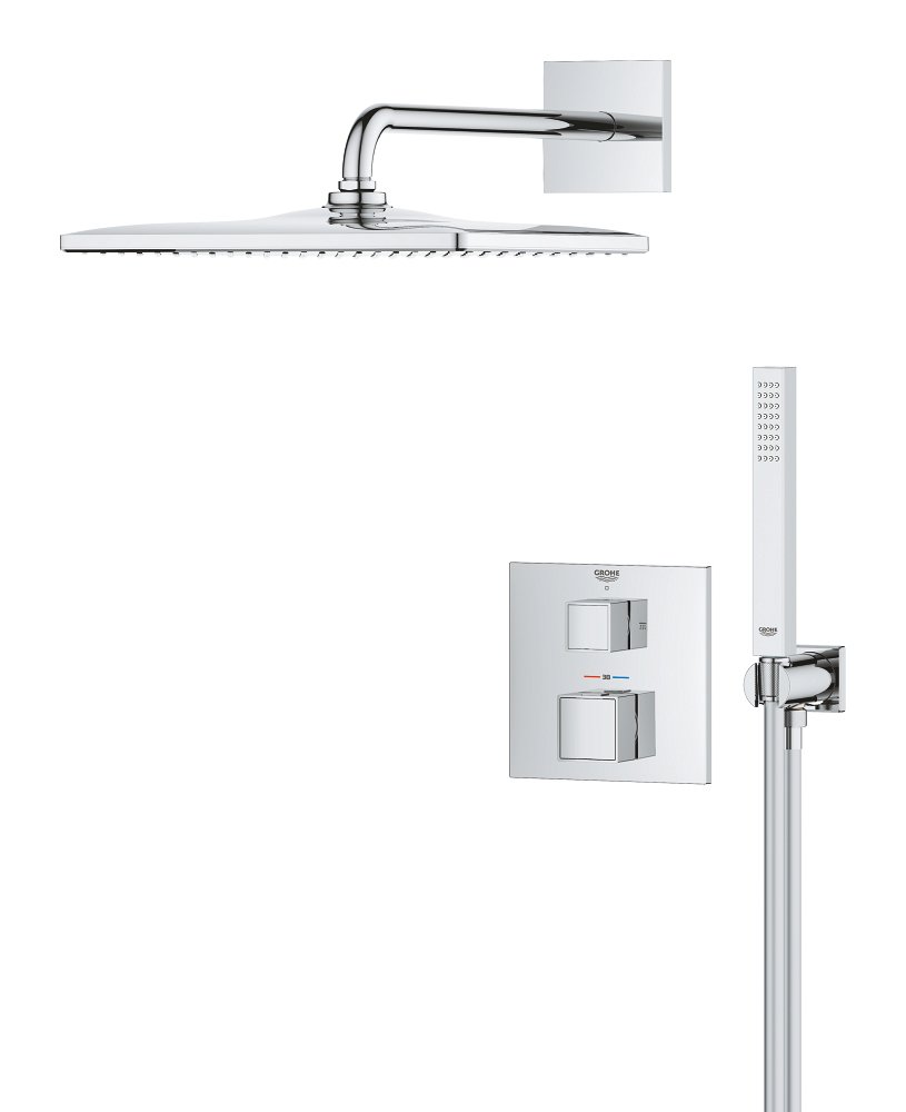 Douche encastrée avec Vitalio Rain Mono Cube GROHE Precision Pack Chrome – Image 3